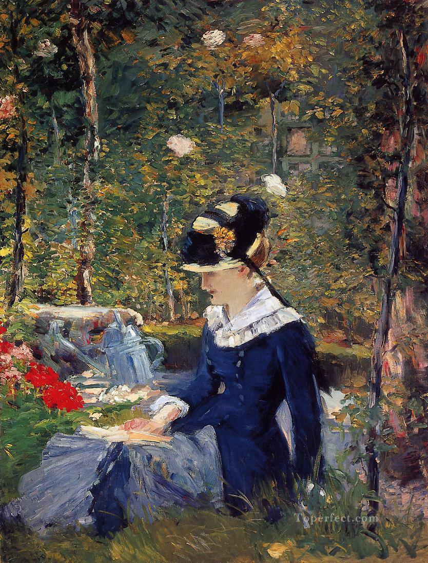 Young woman in the garden Eduard Manet Oil Paintings